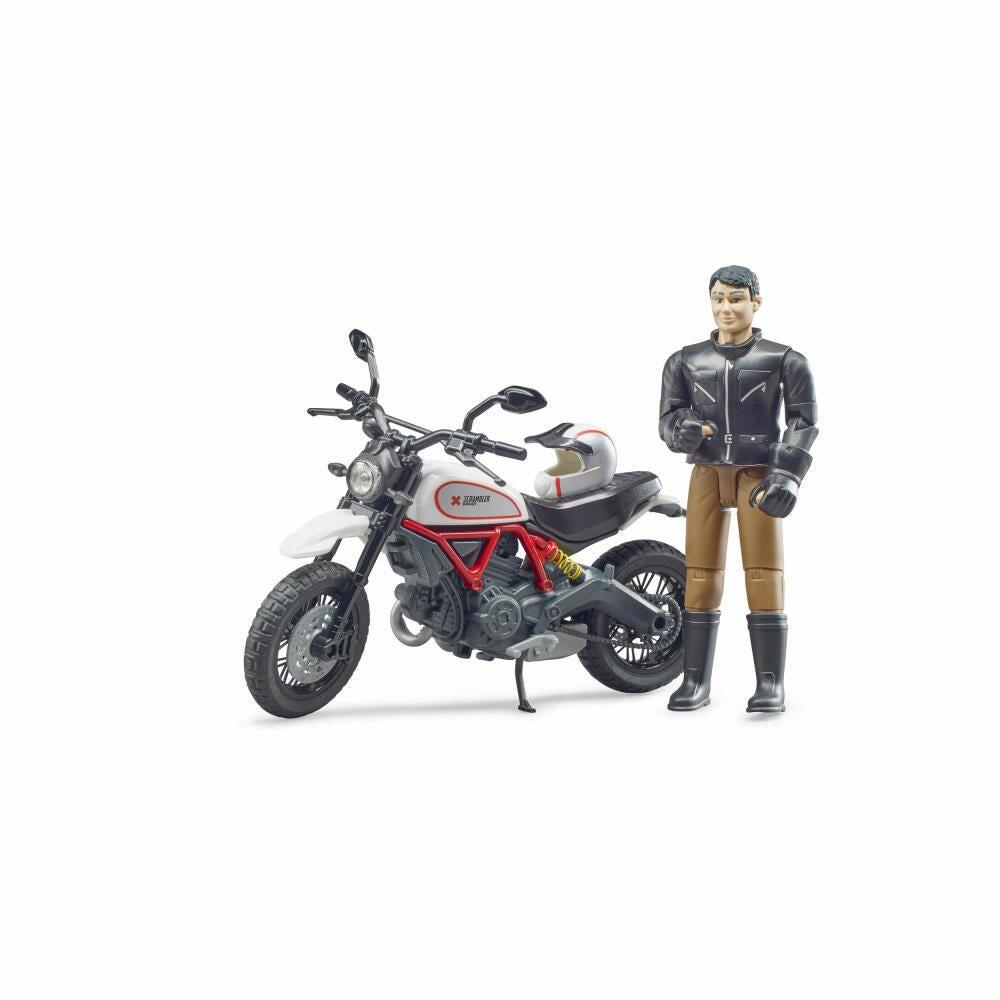 Bruder Freizeit Scrambler Ducati Desert Sled, mit Fahrer, Motorrad, Modellfahrzeug, Modell Fahrzeug, Spielzeug, 63051
