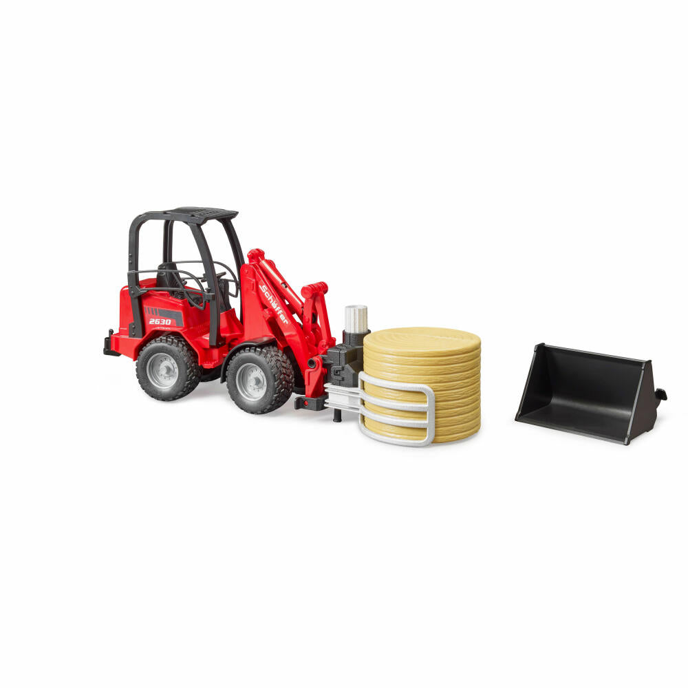 Bruder Agriculture Schäffer Hoflader 2630, with bale gripper, model vehicle, model vehicle, toy, 02192