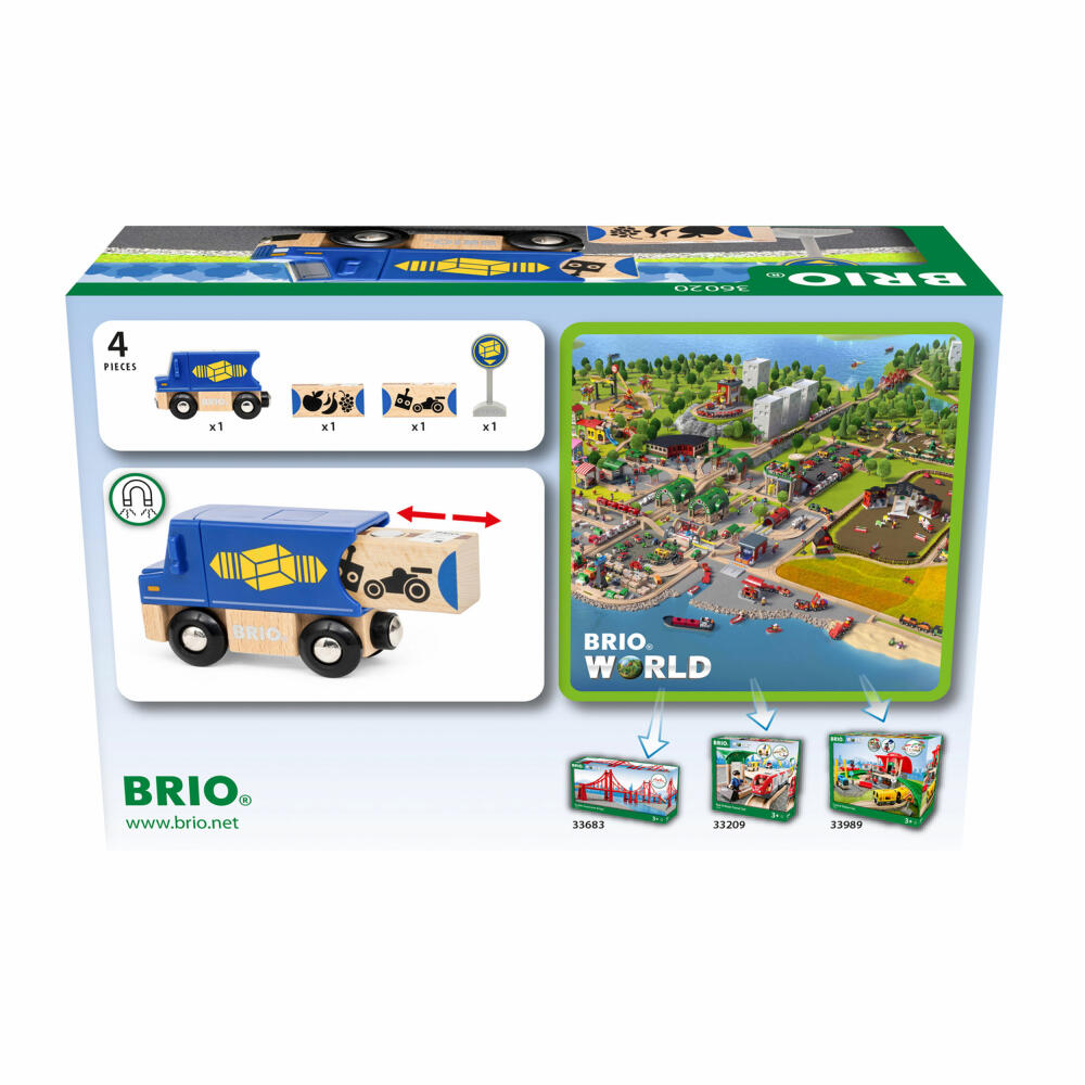 BRIO Zustell-Fahrzeug, Liefer-LKW, Holzeisenbahn, Holz Eisenbahn, Zubehör, 63602000