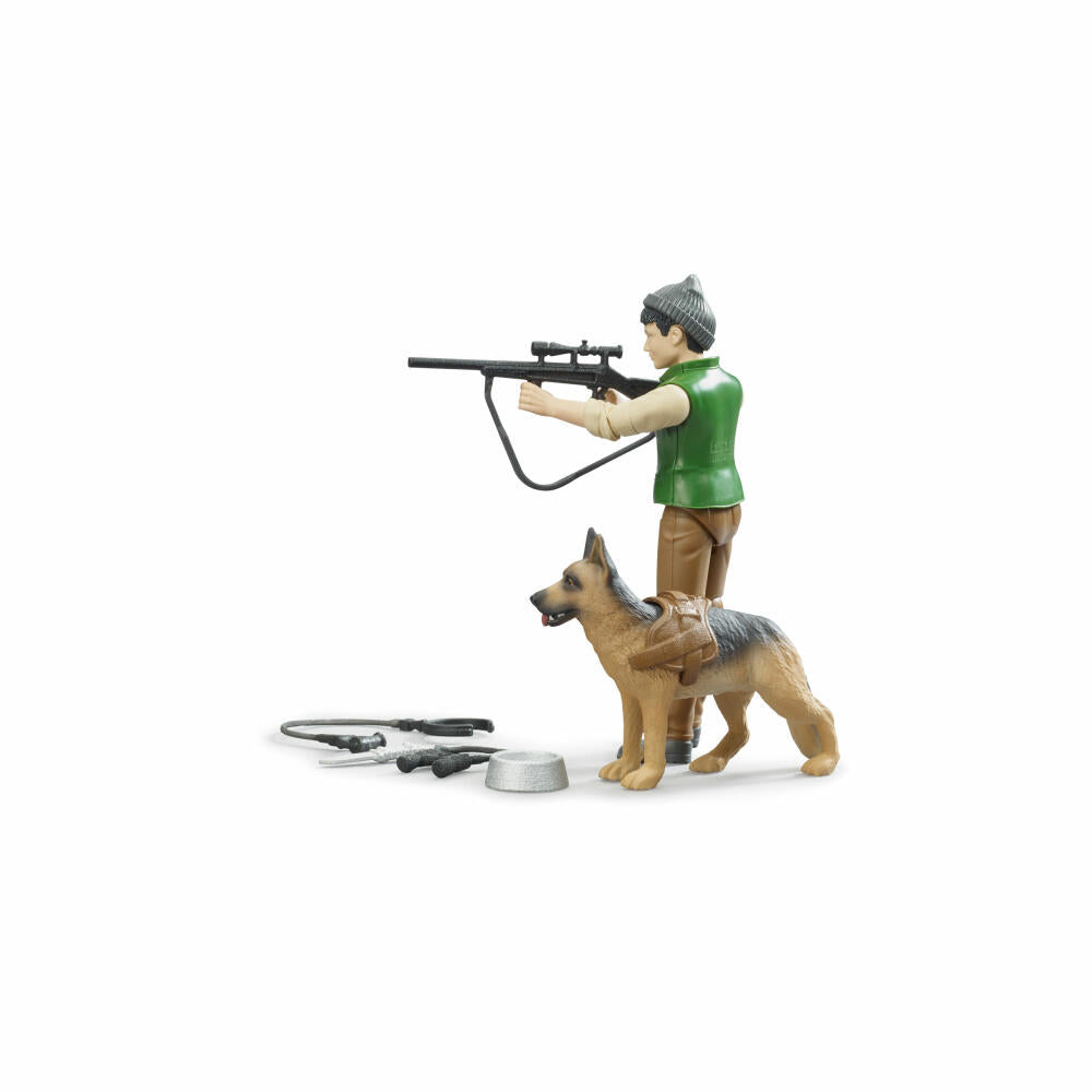 Bruder bworld Förster, 8-tlg., Hund, Ausrüstung, Spiel Figur, Zubehör, Spielzeug, 62660