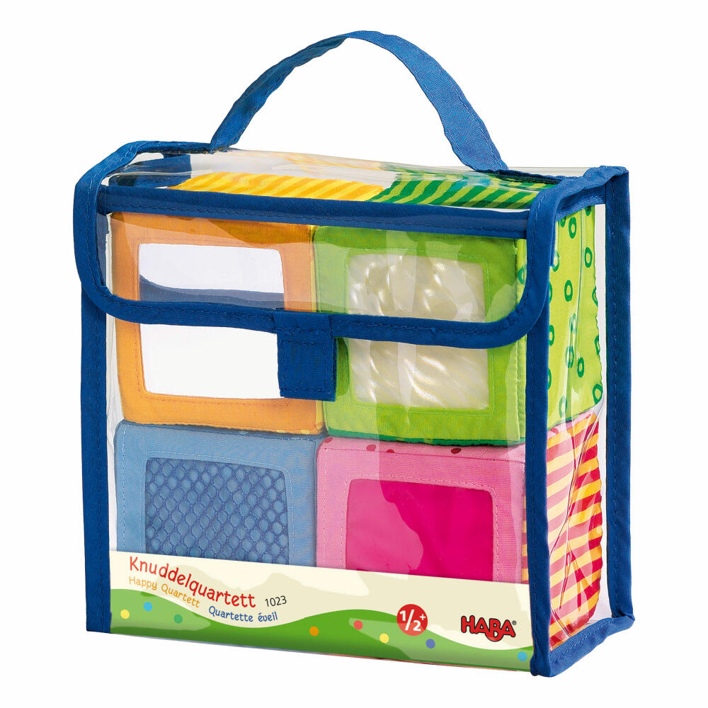 HABA Cuddly Quartet, Fabric Building Blocks, Game Cube, Soft Cube, Toy, 1023