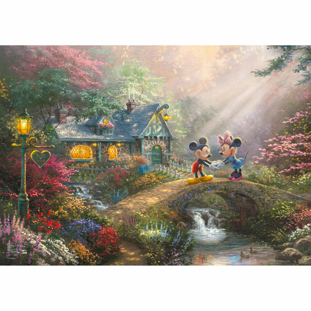 Schmidt Spiele Disney Mickey & Minnie, Thomas Kinkade, Puzzle, Adult Puzzle, Nostalgia Box, 500 Pieces, 59928