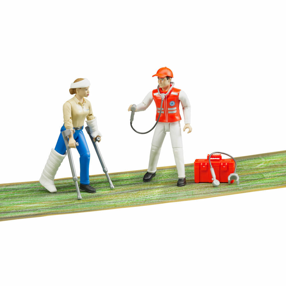 Bruder bworld Figurenset Rettungsdienst, 11-tlg., Sanitäter, Spielfigur, Modell, Spielzeug, 62710