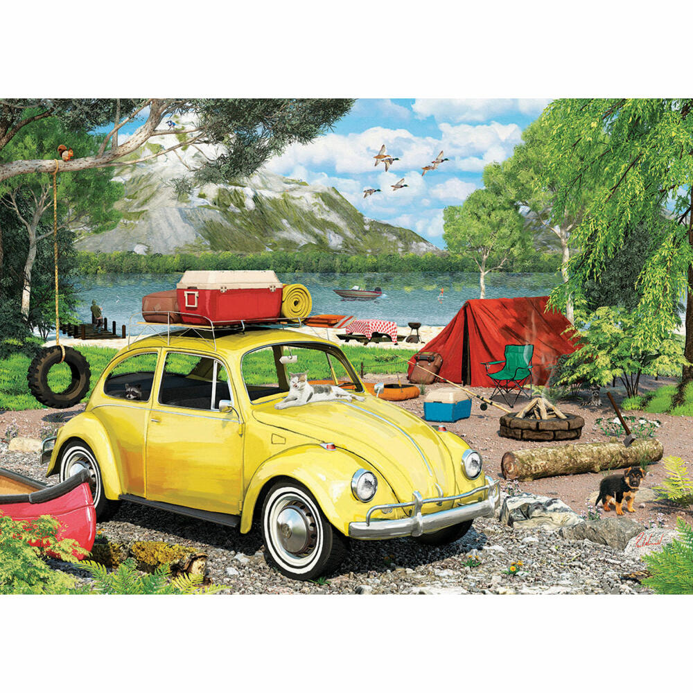 Eurographics Puzzle in Blechdose VW Beetle Camping, Smart Cut, 550 Teile, 33 x 48 cm, 8551-5691