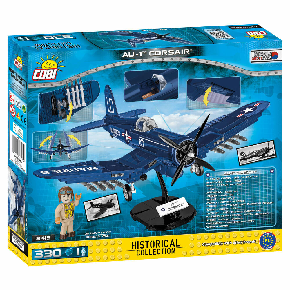 COBI Klemmbausteinset AU-1 Corsair, Korean War Historical Collection, Flugzeug, Klemmbausteine, 330 Teile, 2415