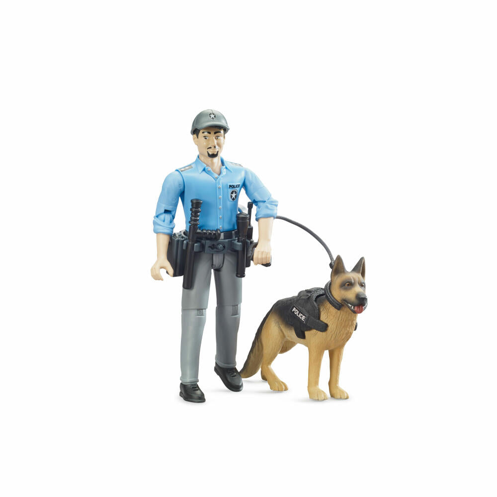 Bruder bworld Polizist mit Hund, 3-tlg., Polizei, Spiel Figur, Zubehör, Spielzeug, 62150