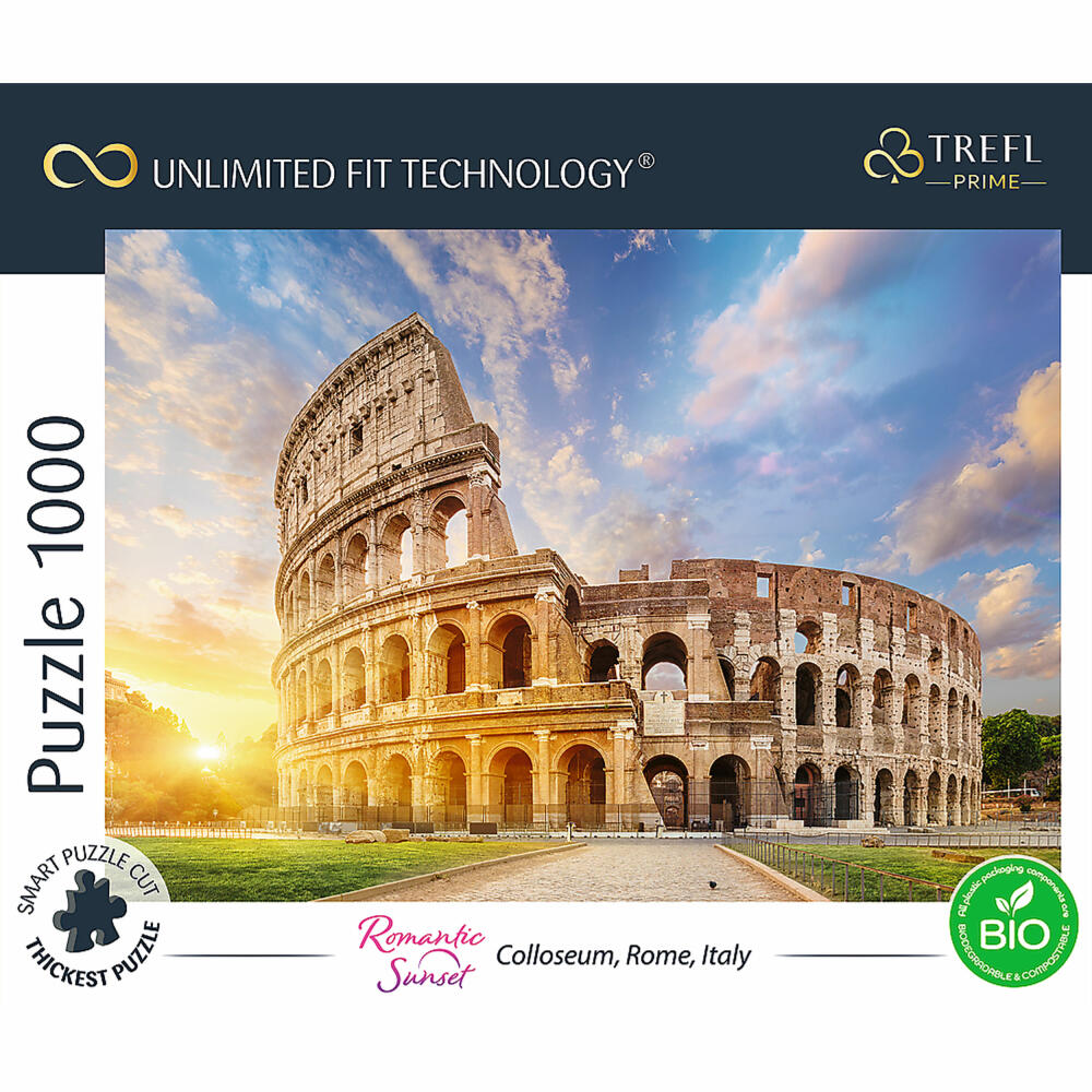 Trefl Puzzle UFT Romantic Sunset: Sunlit Colosseum, Rome, Italy, 1000 pieces, 68.3 x 48 cm, 10691