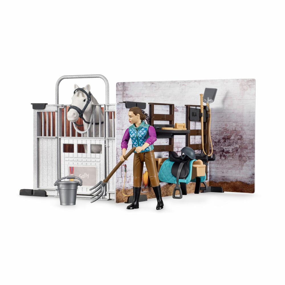 Bruder bworld Horse Stable, 17 pcs., Horse, Rider, Play Figure, Accessories, Toy, 62506