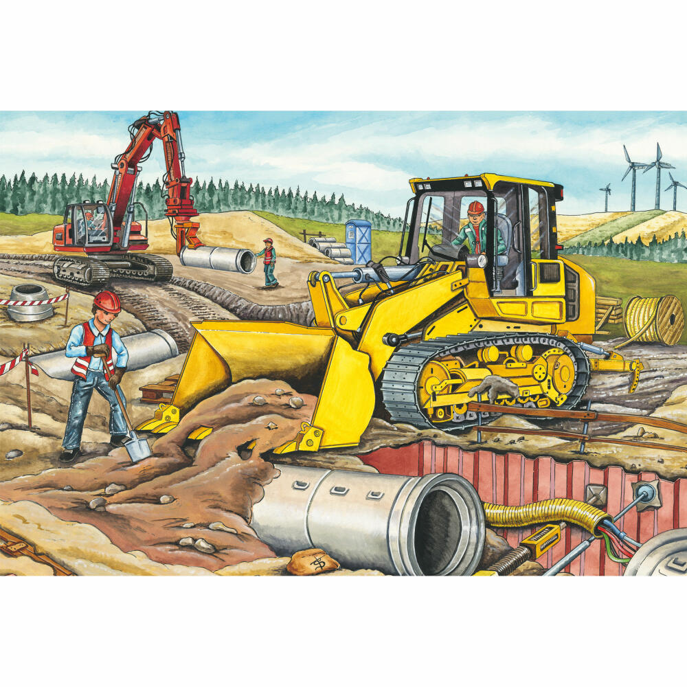 Schmidt Spiele Puzzle My Favorite Construction Vehicles, Children's Puzzle, Puzzle, 3 x 48 pieces, 56520