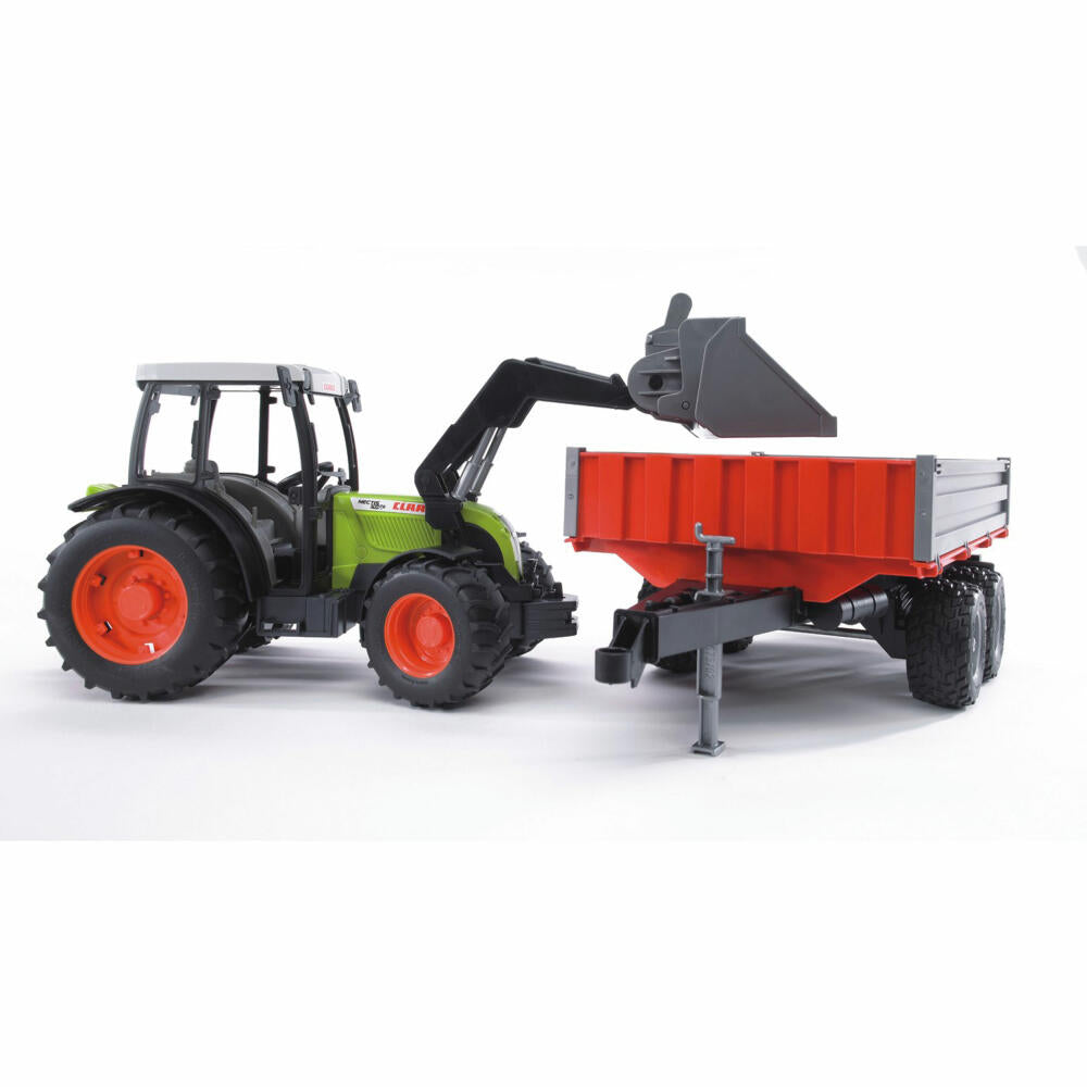 Bruder Agriculture Claas Nectis 267 F, with front loader and side trailer, tractor, model vehicle, model vehicle, toy, 02112