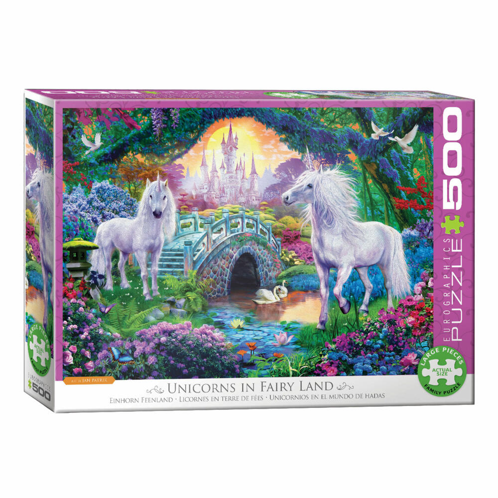 Eurographics Puzzle Einhorn Feenland, Fantasy, 500 Teile, 68 x 48 cm, 6500-5363