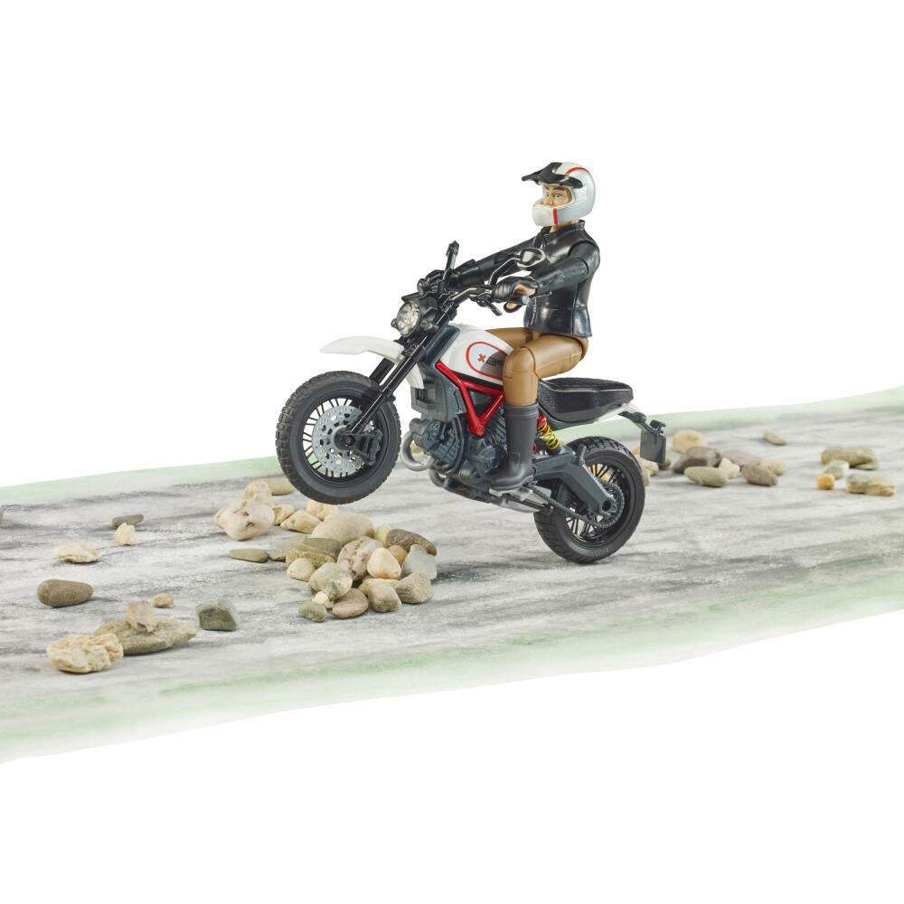 Bruder Freizeit Scrambler Ducati Desert Sled, mit Fahrer, Motorrad, Modellfahrzeug, Modell Fahrzeug, Spielzeug, 63051