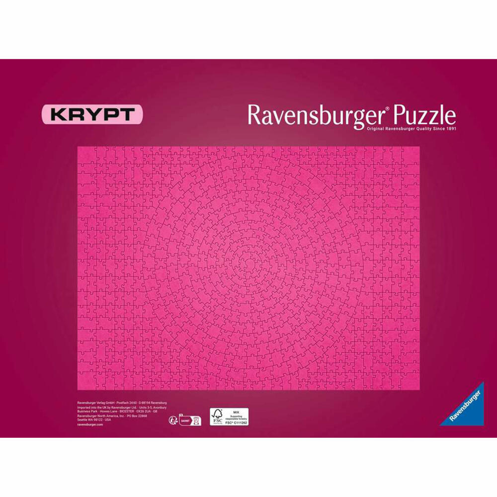 Ravensburger Puzzle Krypt Pink, Erwachsenenpuzzle, 654 Teile, 12000104