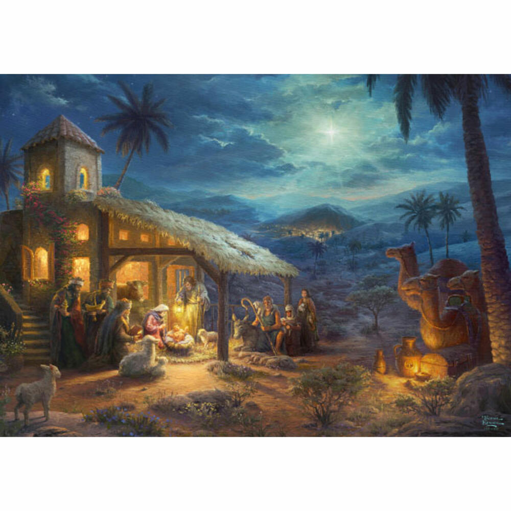 Schmidt Spiele Spirit Jesus Birth, Thomas Kinkade, Puzzle, Adult Puzzle, 1000 Pieces, 59676