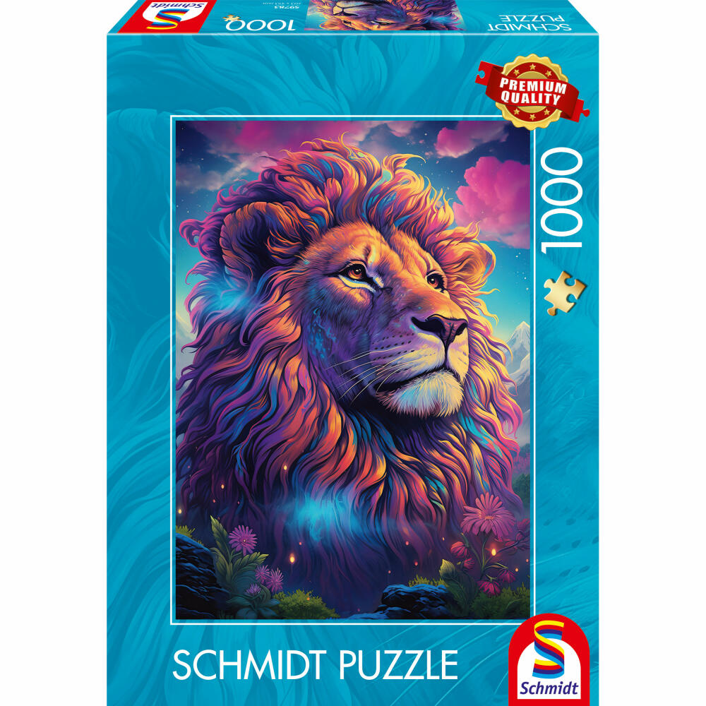 Schmidt Spiele Puzzle Löwe im Farbenwind, Standard, Erwachsenenpuzzle, 1000 Teile, 59783