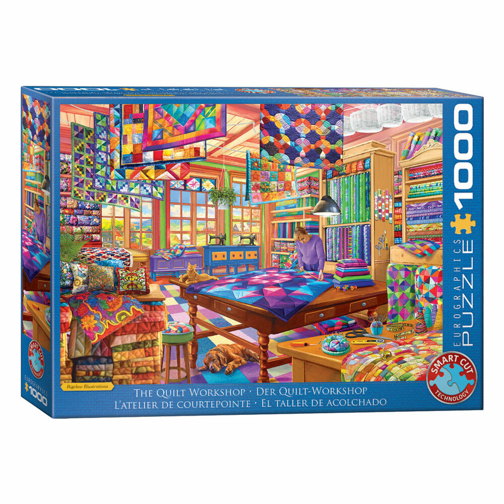 Eurographics Puzzle Der Quilt- Workshop, Smart Cut, 1000 Teile, 68 x 48 cm, 6000-5859