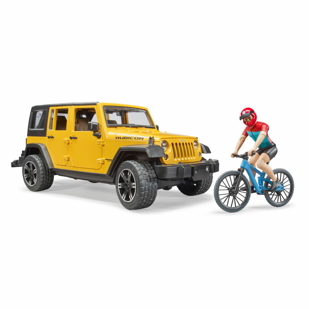 Bruder Leisure Jeep Wrangler Rubicon Unlimited, with mountain bike, model vehicle, model vehicle, toy, 02543