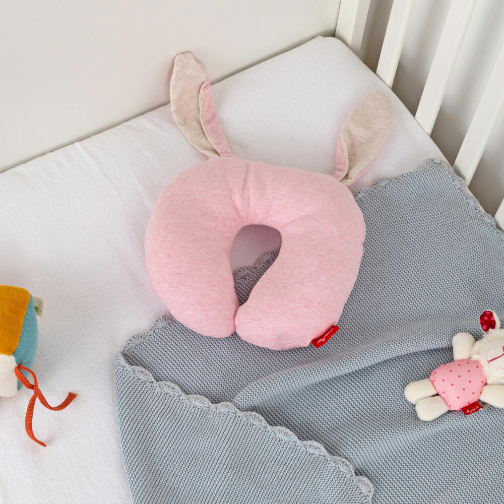 sigikid Nackenkissen Hase Tiny Tissues, Nackenhörnchen, Stützkissen, Kissen, Reisekissen, Kinder, 39842