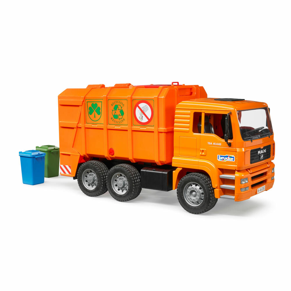 Bruder Commercial Vehicles MAN TGA Garbage Truck Orange, Garbage Truck, Model Vehicle, Model Vehicle, Toy, 02760