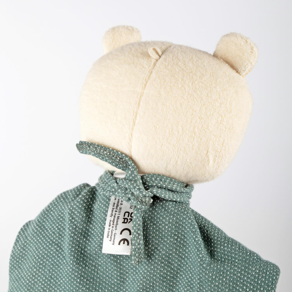 sigikid Schnuffeltuch Bär Vanilla, Schmusetuch, Kuscheltuch, Babytuch, Baumwolle, Türkis, 39770