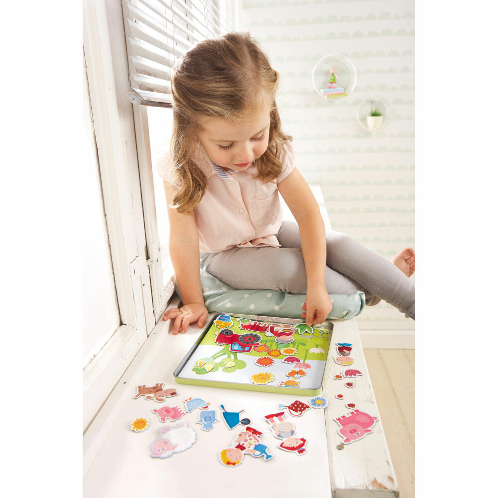 HABA Magnetspiel-Box Peters und Paulines Bauernhof, Puzzle, Magnetpuzzle, Spielzeug, ab 3 Jahren, 1301951001