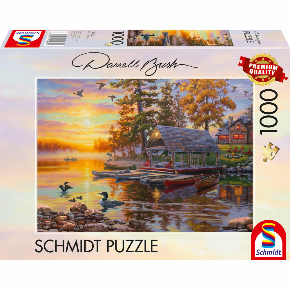 Schmidt Spiele Puzzle Bootshaus mit Kanus, Darrel Bush, Erwachsenenpuzzle, Premium, 1000 Teile, 58532