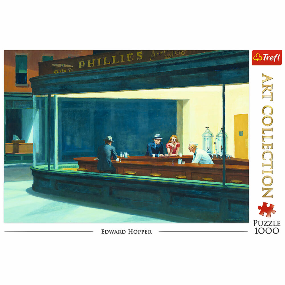 Trefl Puzzle Edward Hopper - Nachteulen, 1000 Teile, 68.3 x 48 cm, 10747