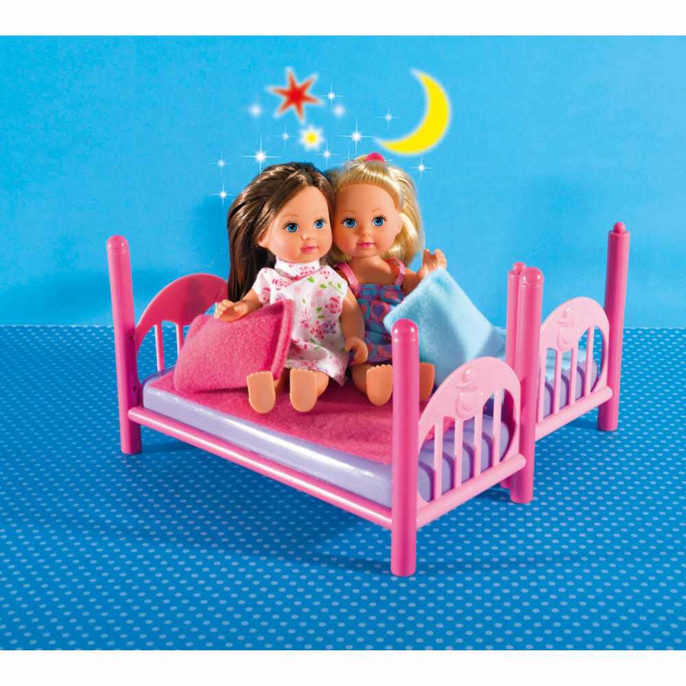 Simba Evi Love bunk bed, bunk bed, double bed, doll, toy, 2 figures, 12 cm, 105733847