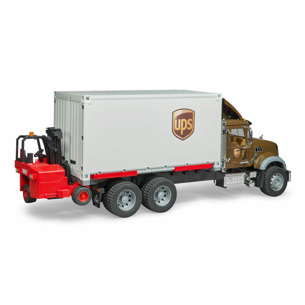 Bruder Commercial Vehicles MACK Granite UPS Logistics Truck, with Forklift, Model Vehicle, Model Vehicle, Toy, 02828