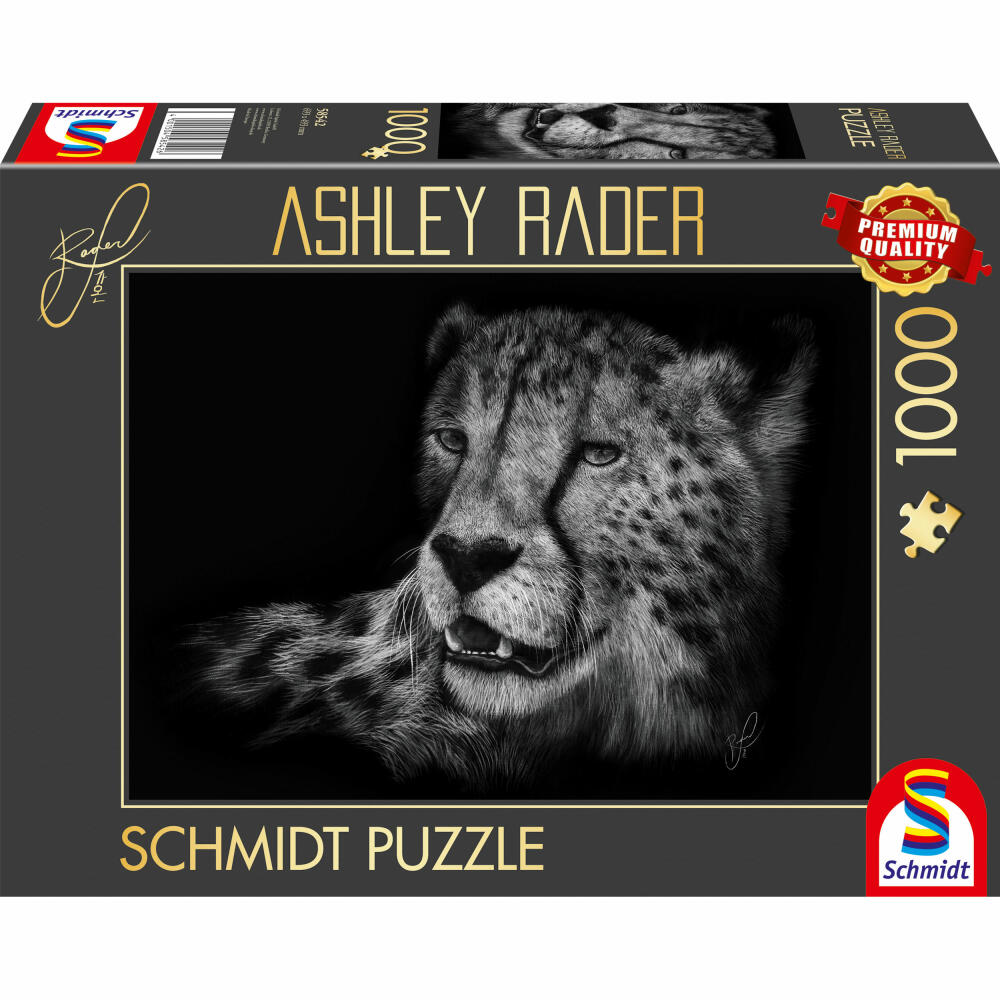 Schmidt Spiele Puzzle Speed Gepard Im Zeichen der Anmut , Ashley Rader, Erwachsenenpuzzle, 1000 Teile, 58542
