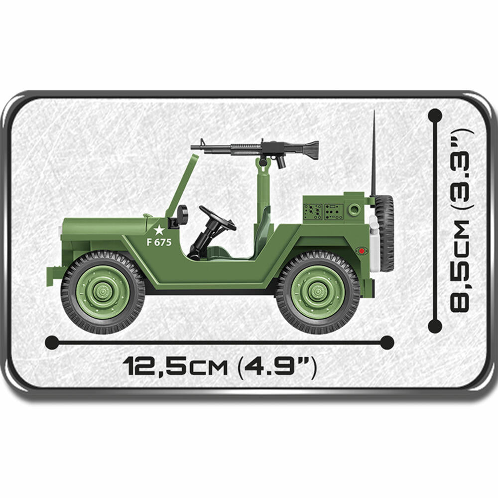 COBI World War 2 M151 A1 MUTT, Military, Vehicle, Soldiers, Figure, Toy, Construction Bricks, Plastic, 91 Parts, 2230