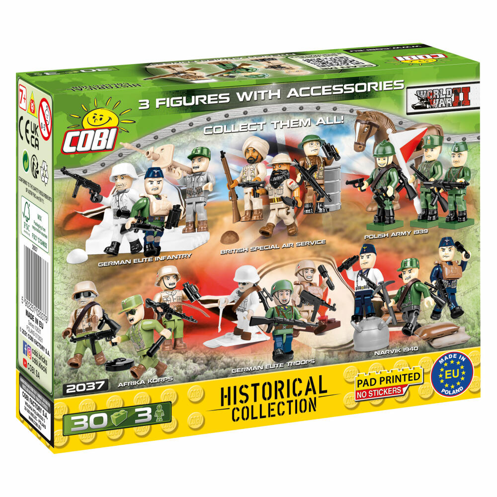COBI French Armed Forces World War 2, Spielfiguren, Figuren, Soldaten, Konstruktionsbausteine, Kunststoff, 30 Teile, 2037