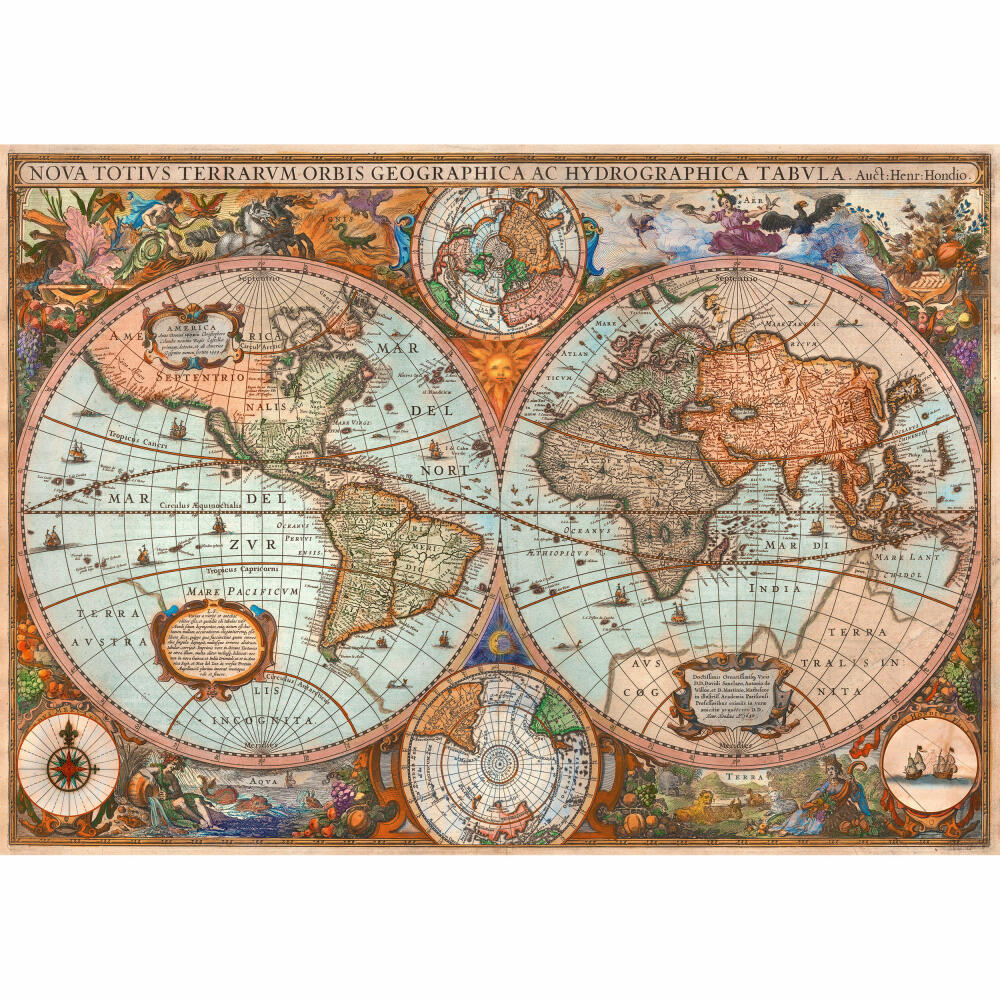 Schmidt Spiele Antike Weltkarte, 3000 Teile, Erwachsenenpuzzle, Puzzle, Steckpuzzle, 58328
