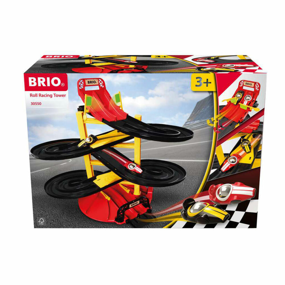 BRIO Rennbahn-Turm mit zwei Rennwagen, Rennstrecke, Rennauto, Spielzeug, 63055000