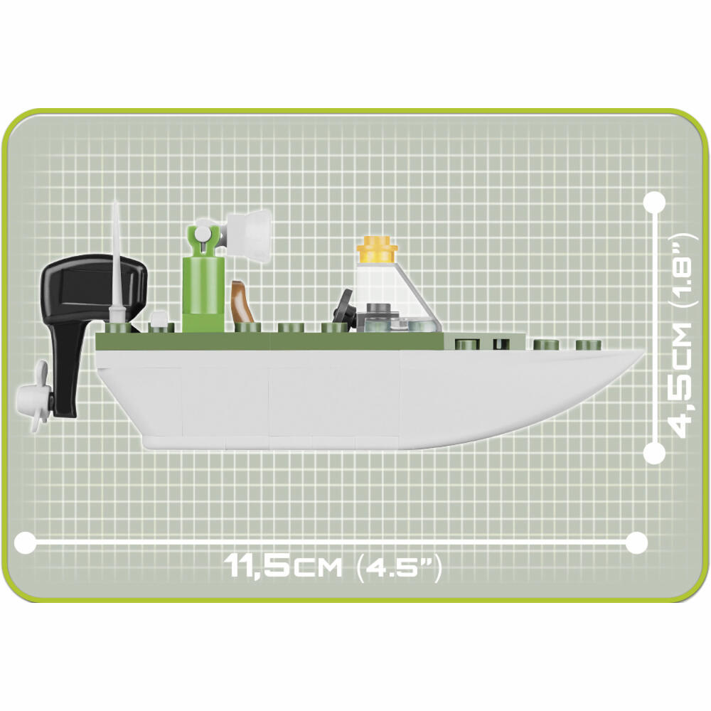 COBI Small Army Shark Patrol Boat, Military, Soldiers, Ship, Toy, Construction Blocks, 60 Pieces, 2154