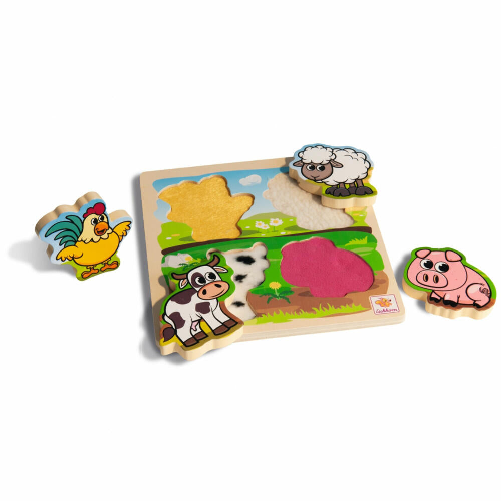 Eichhorn tactile puzzle with fabric, 5 pieces, fabric puzzle, puzzle, children's puzzle, children, 100003687