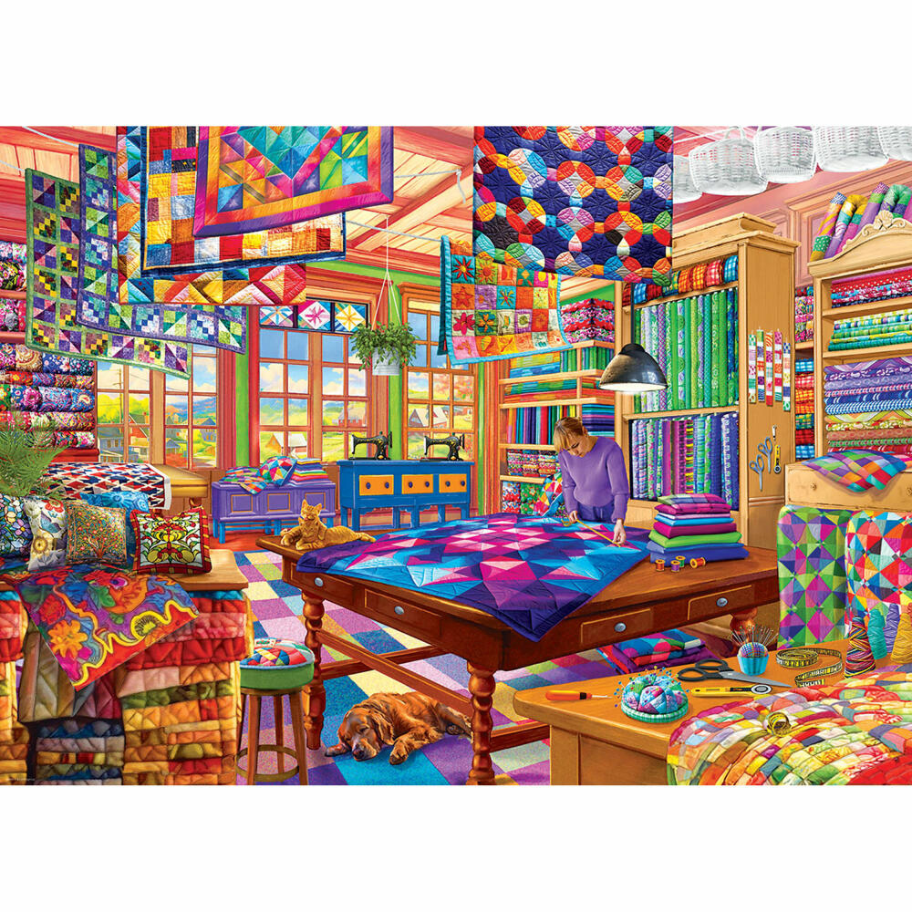 Eurographics Puzzle Der Quilt- Workshop, Smart Cut, 1000 Teile, 68 x 48 cm, 6000-5859