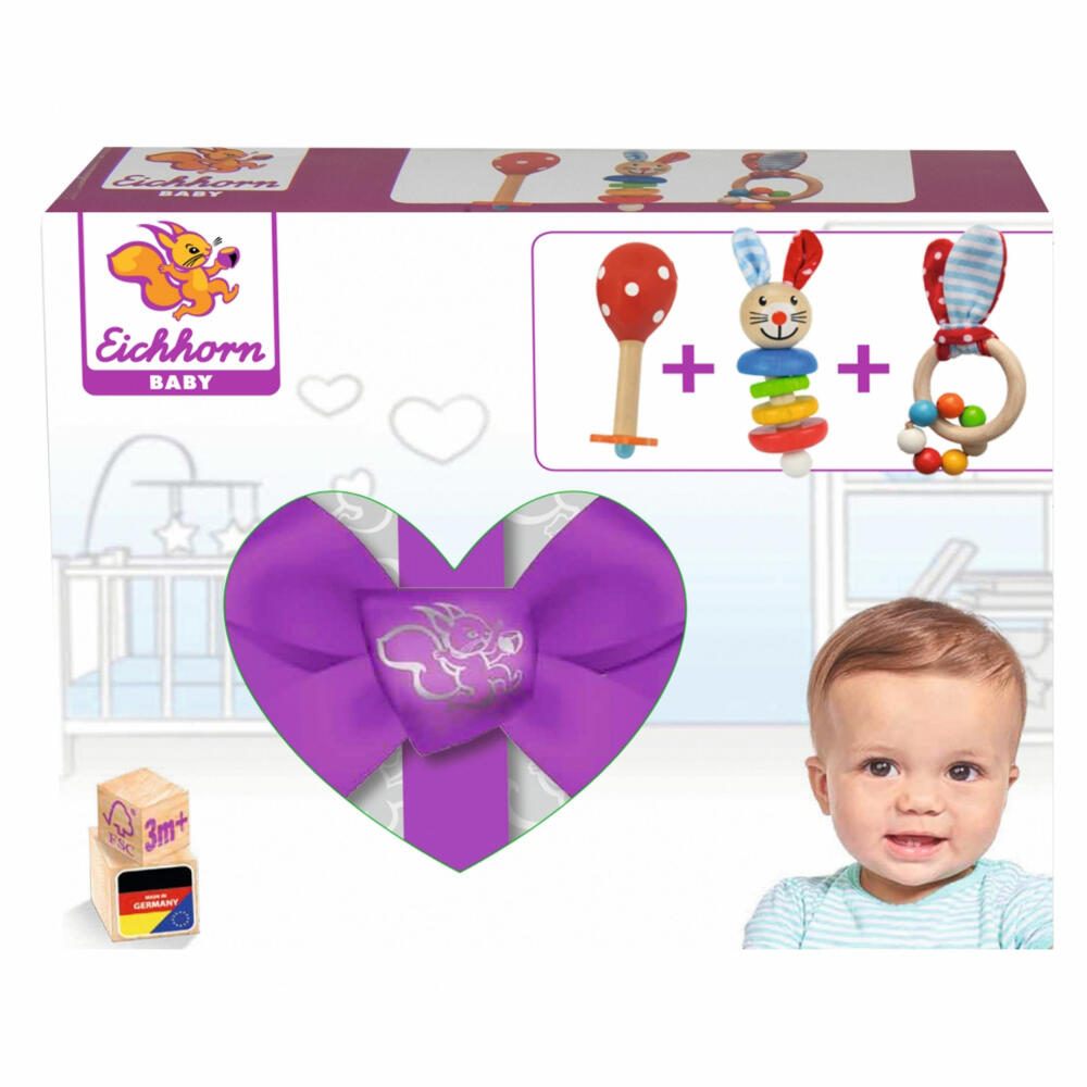 Eichhorn Baby Starter Geschenke Set, Greifling, Greifspielzeug, Rassel, Spielzeug, 100017045