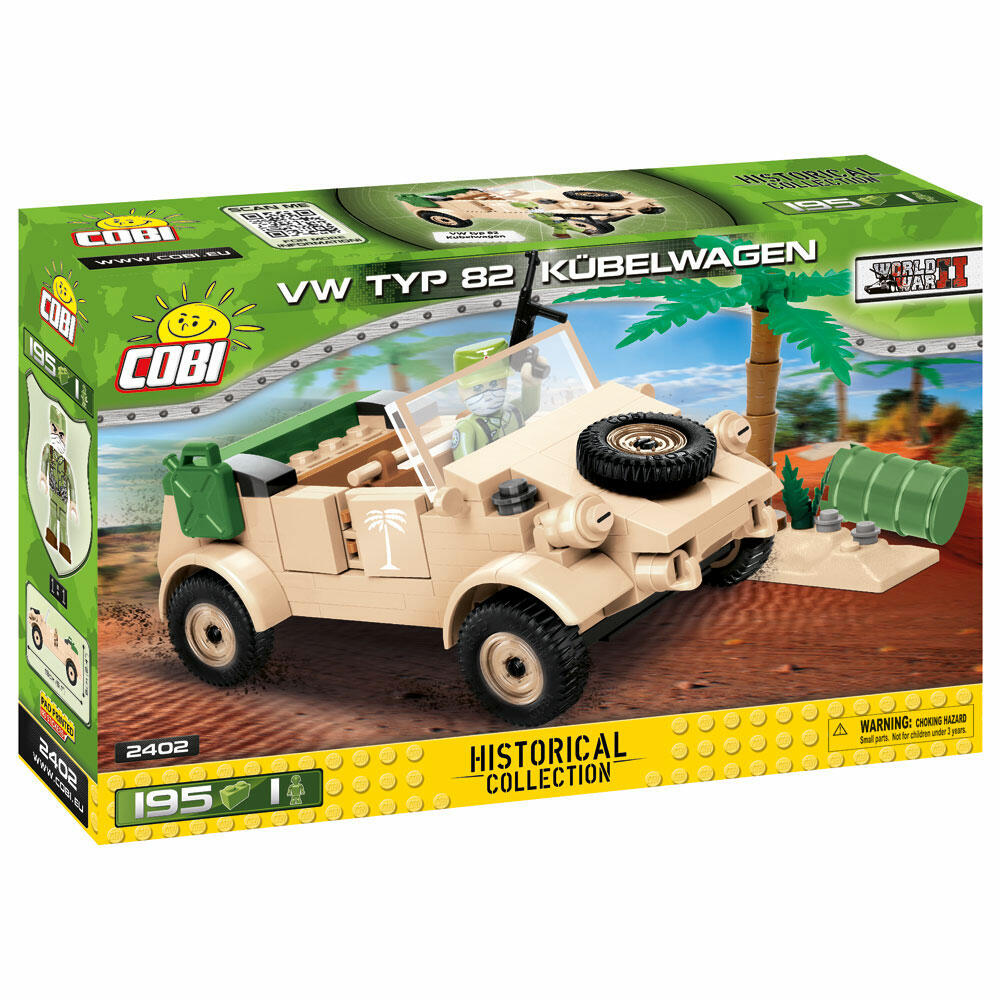 COBI World War 2 VW Type 82 Kübelwagen, Militärfahrzeug, Soldaten, Figuren, Spielzeug, Konstruktionsbausteine, Kunststoff, 195 Teile, 2402