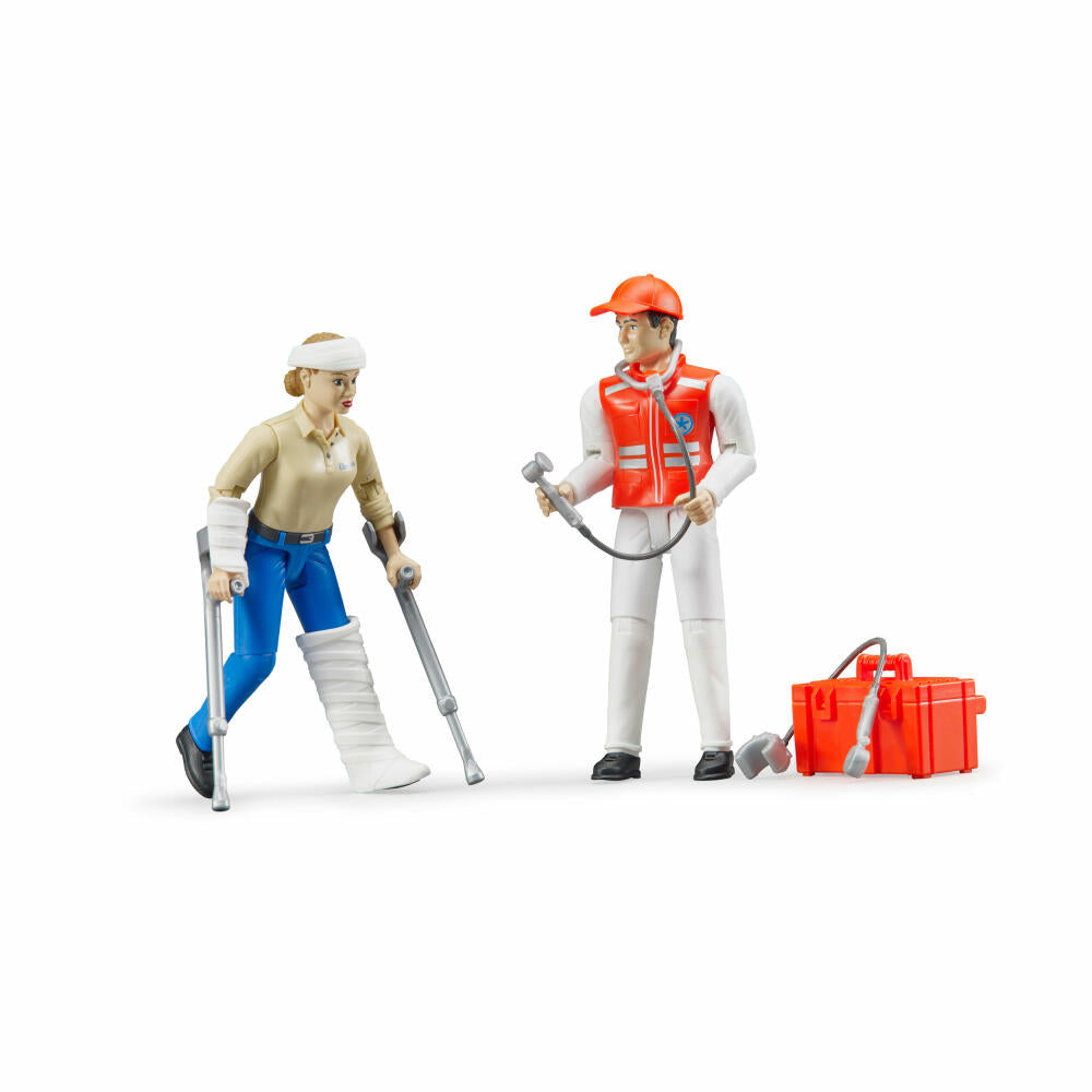 Bruder bworld Figurenset Rettungsdienst, 11-tlg., Sanitäter, Spielfigur, Modell, Spielzeug, 62710