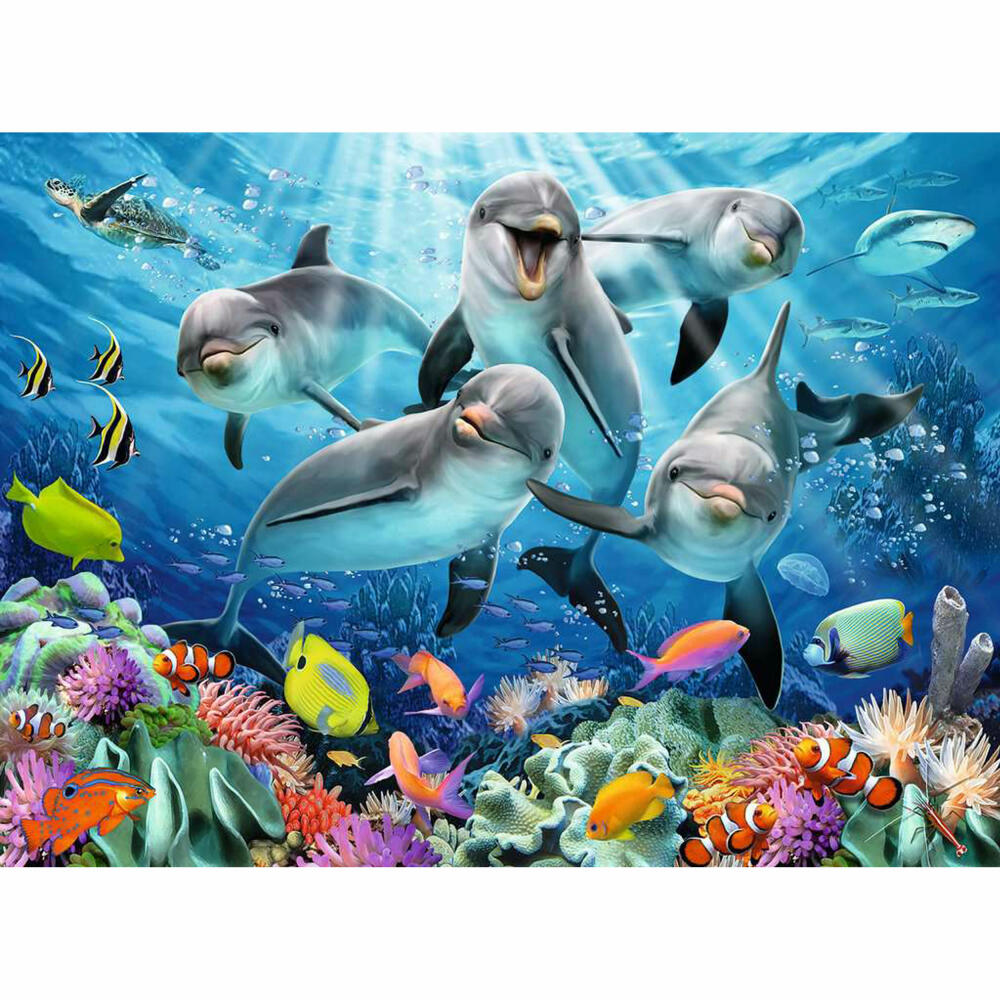 Ravensburger Puzzle Delfine im Korallenriff, Erwachsenenpuzzle, 500 Teile, 12000200