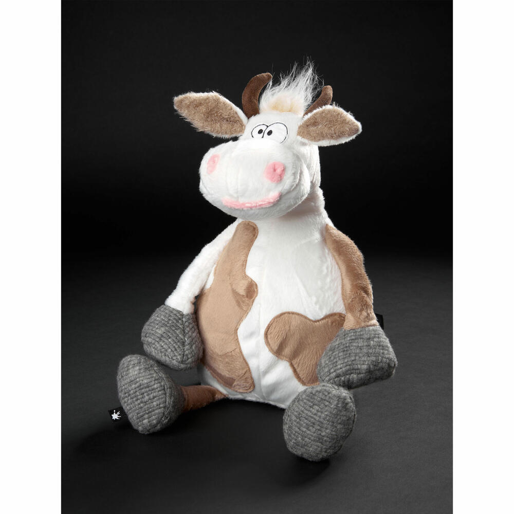 sigikid BEASTS Kuscheltier Kuh Melly Milkbar, Plüschtier, Schmusetier, Kuschel Tier, Weiß / Braun, 39608