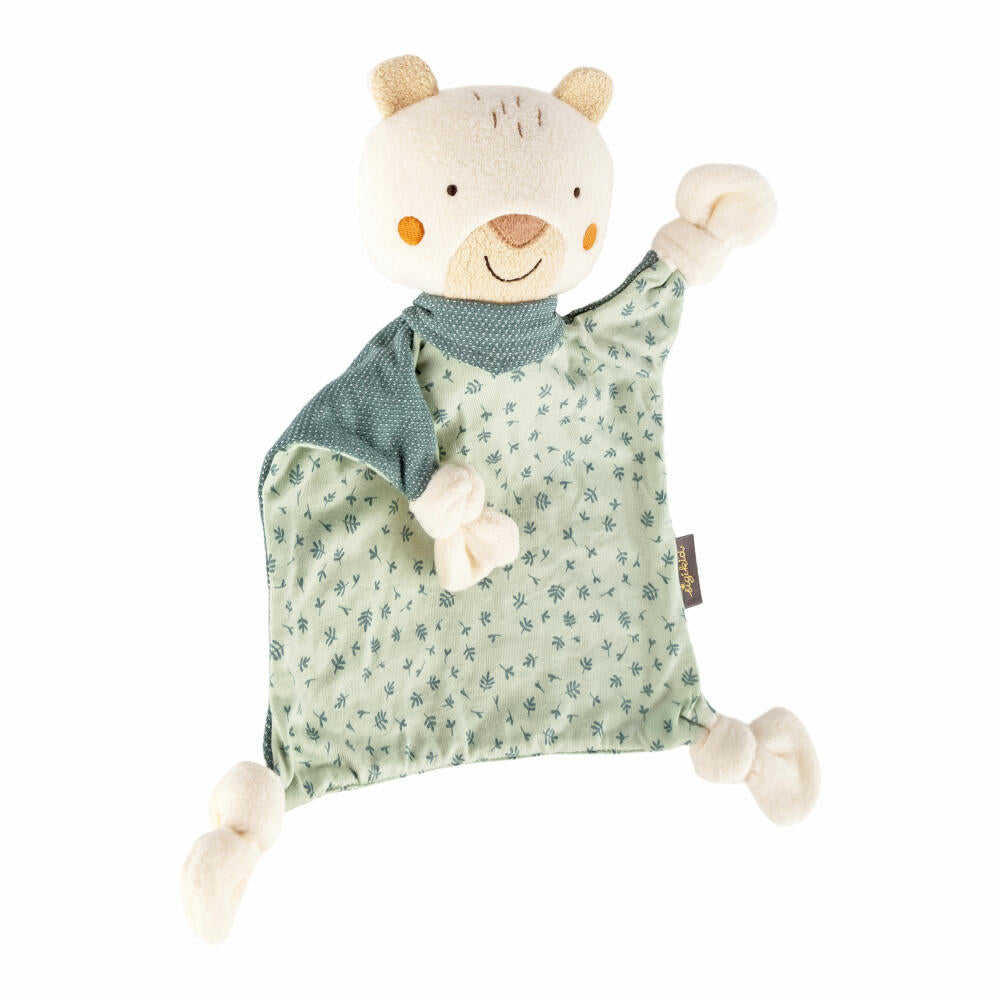 sigikid Schnuffeltuch Bär Vanilla, Schmusetuch, Kuscheltuch, Babytuch, Baumwolle, Türkis, 39770