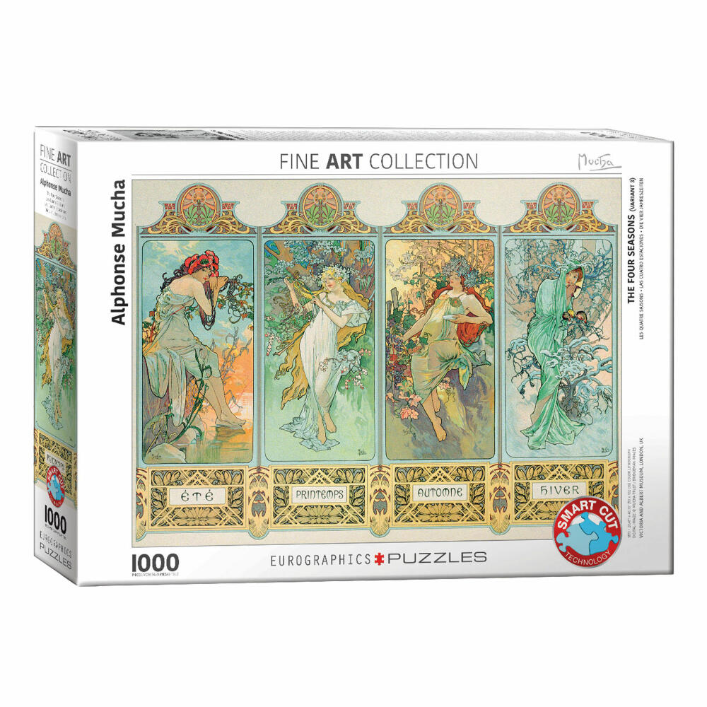 Eurographics Puzzle The Four Seasons by Alphonse Mucha, 1000 pieces, 68 x 48 cm, 6000-0824
