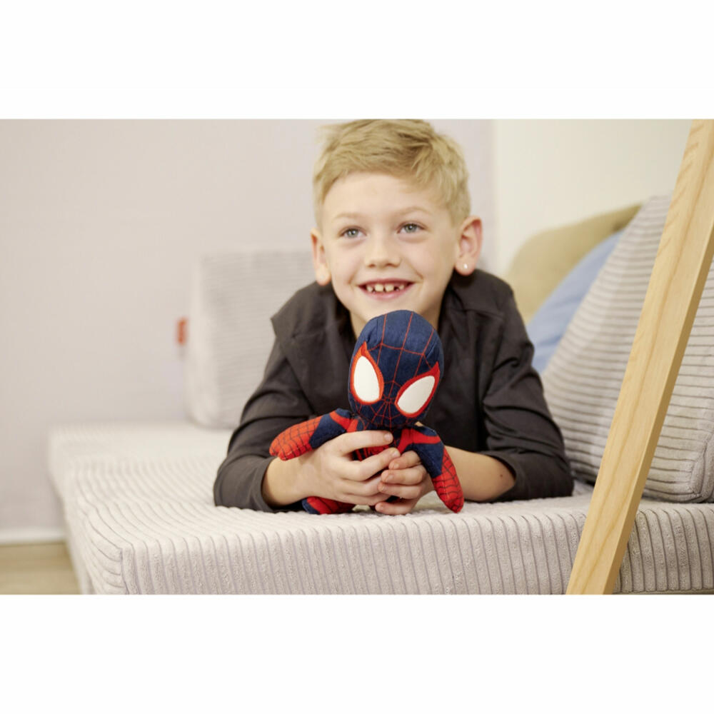 Simba Disney Marvel Miles Morales, Glow in the Dark, Plush Toy, Cuddly Toy, Plush Figure, Stuffed Toy, 25 cm, 6315875812X12