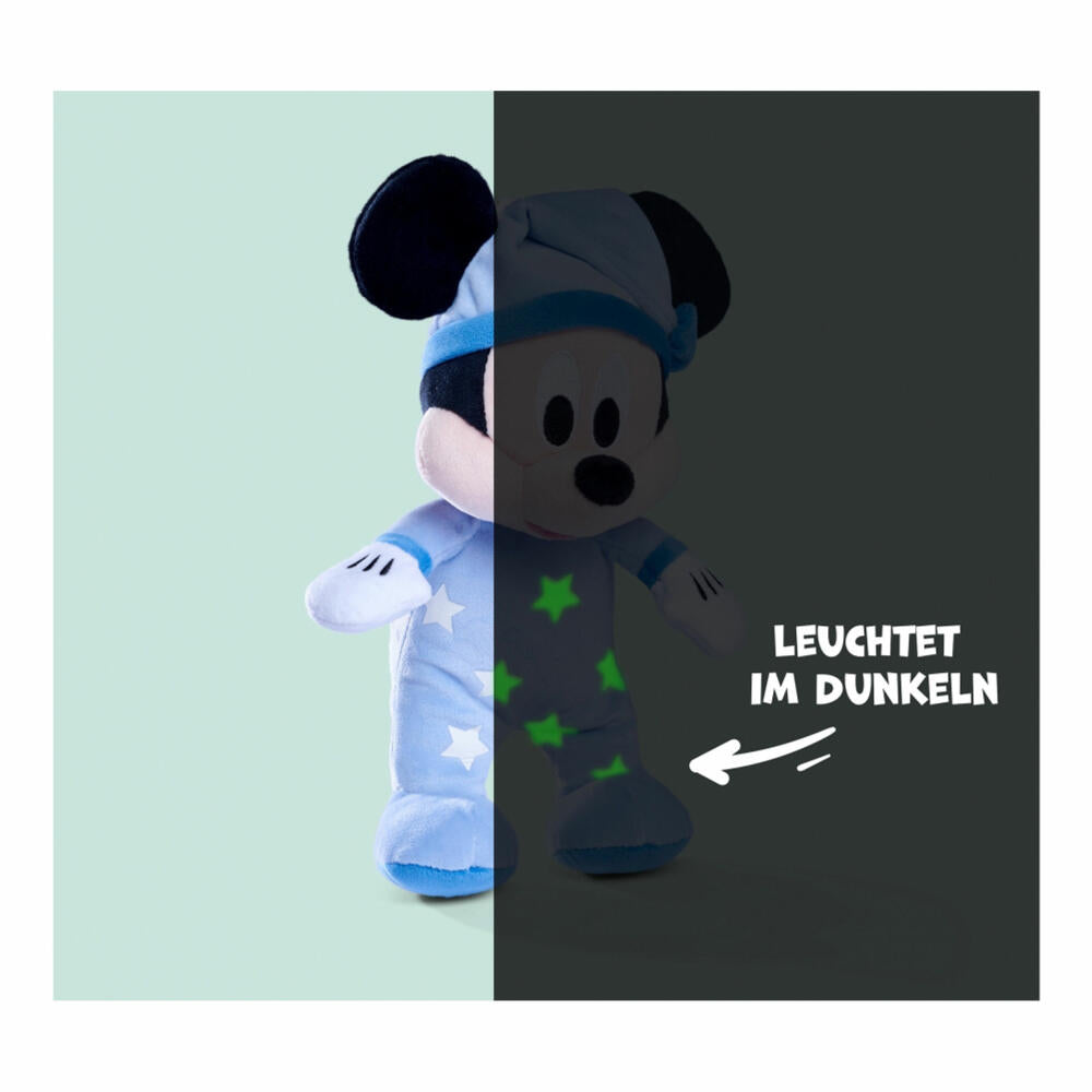 Simba Disney Good Night Mickey Glow in The Dark Plush, Plush Toy, Cuddly Toy, Plush Figure, Stuffed Toy, 6315870349
