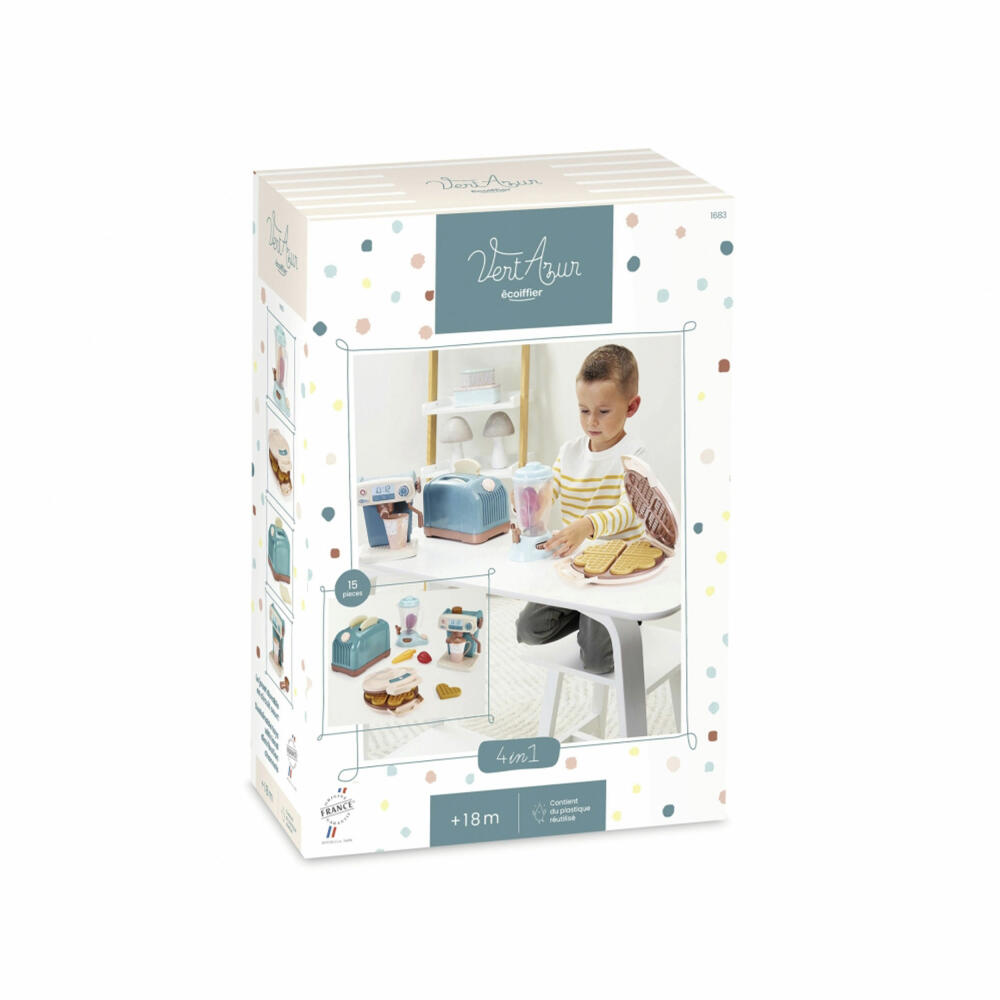 Ecoiffier Vert Azur 4-in-1 Superpack, Spielzeug, Kinder, Spielküche Zubehör, Kaffeemaschine, 7600001683