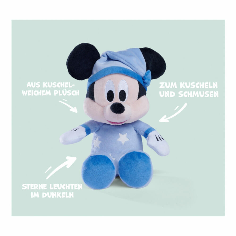 Simba Disney Good Night Mickey Glow in The Dark Plush, Plush Toy, Cuddly Toy, Plush Figure, Stuffed Toy, 6315870349