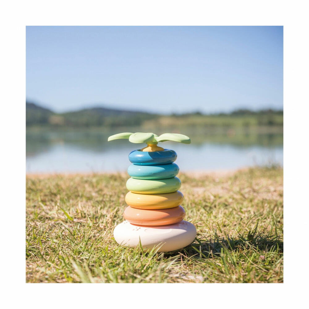 Little Smoby Green Standing Ring Pyramid, Stacking Pyramid, Stacking Game, Toy, Children, 7600140603