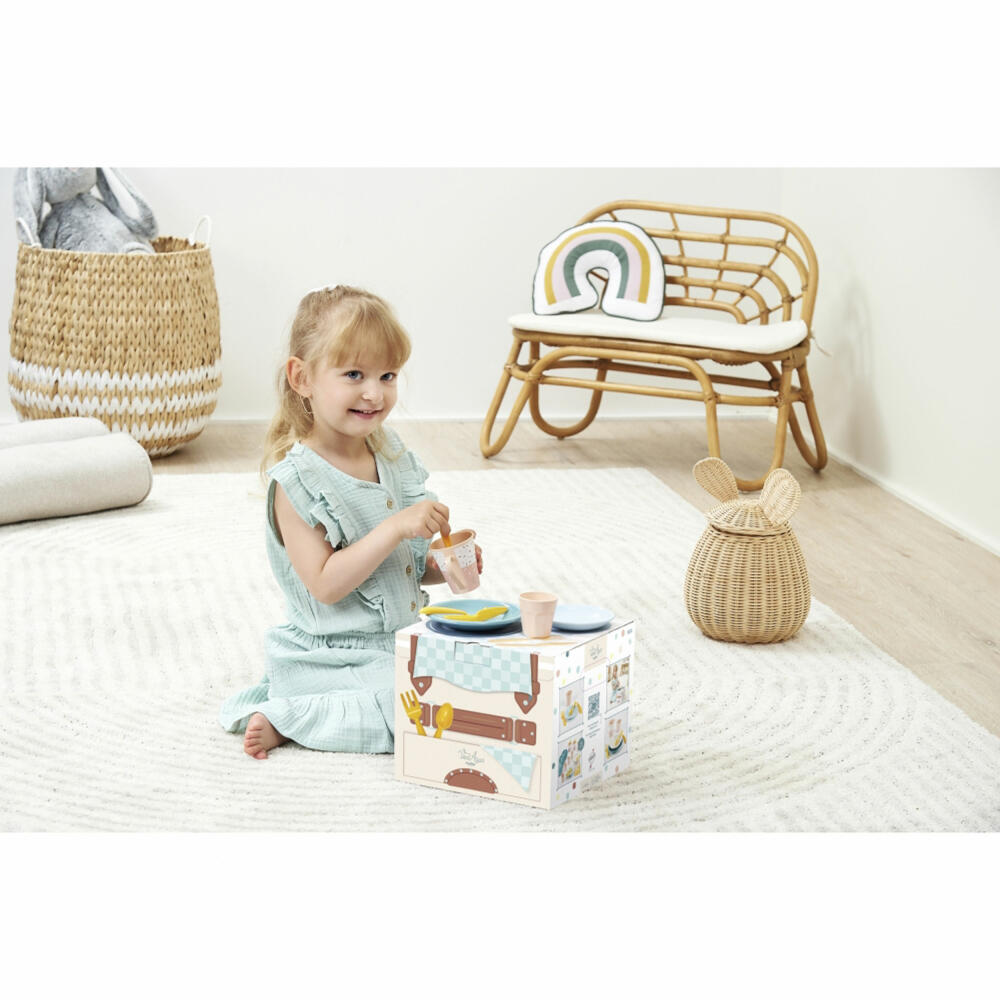Ecoiffier Vert Azur Picnic Service, 35 pcs., Plates, Cutlery, Cups, Toys, Children, 7600001684